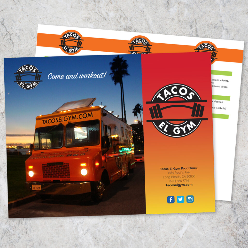 Tacos El Gym Truck trifold